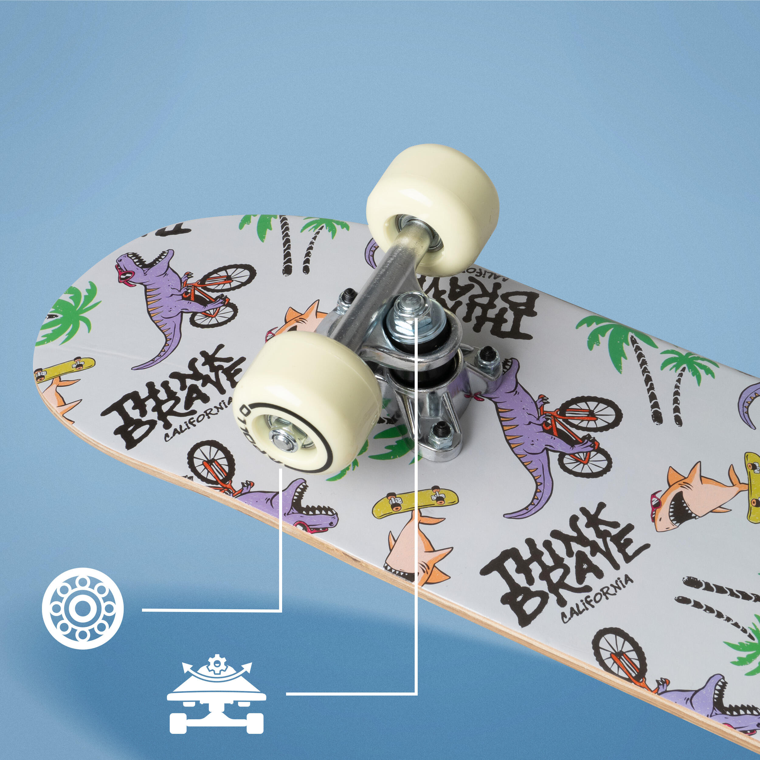 Skateboard infantil Apollo 61cm - tabla completa para principiantes 3/7