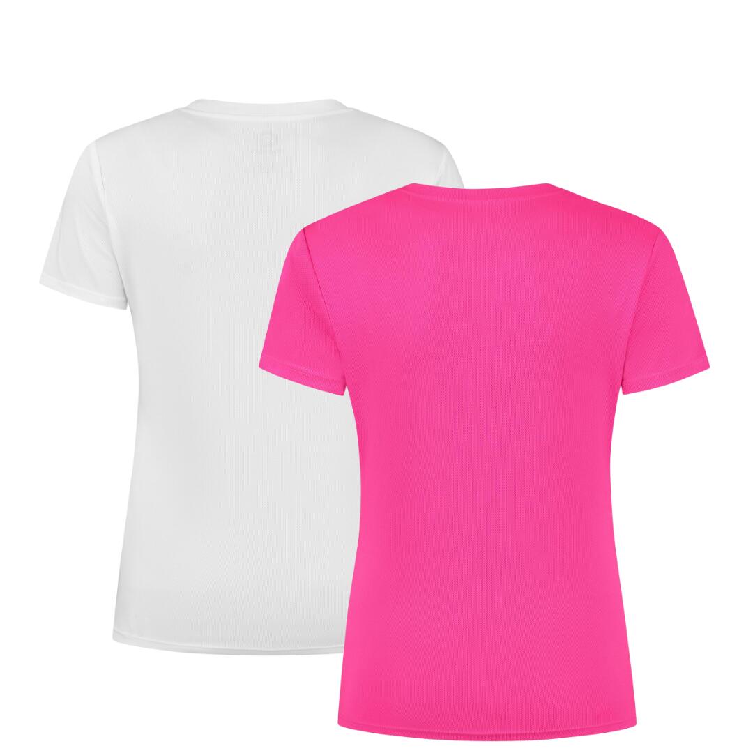 Laufshirt Damen Atmungsaktives Kurzarmshirt 2er-Pack 3/7