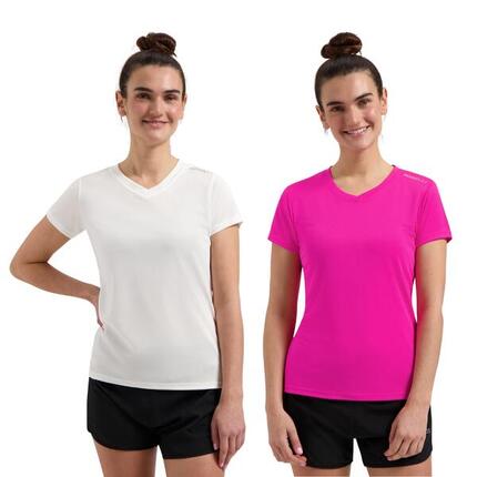Laufshirt Damen Atmungsaktives Kurzarmshirt 2er-Pack