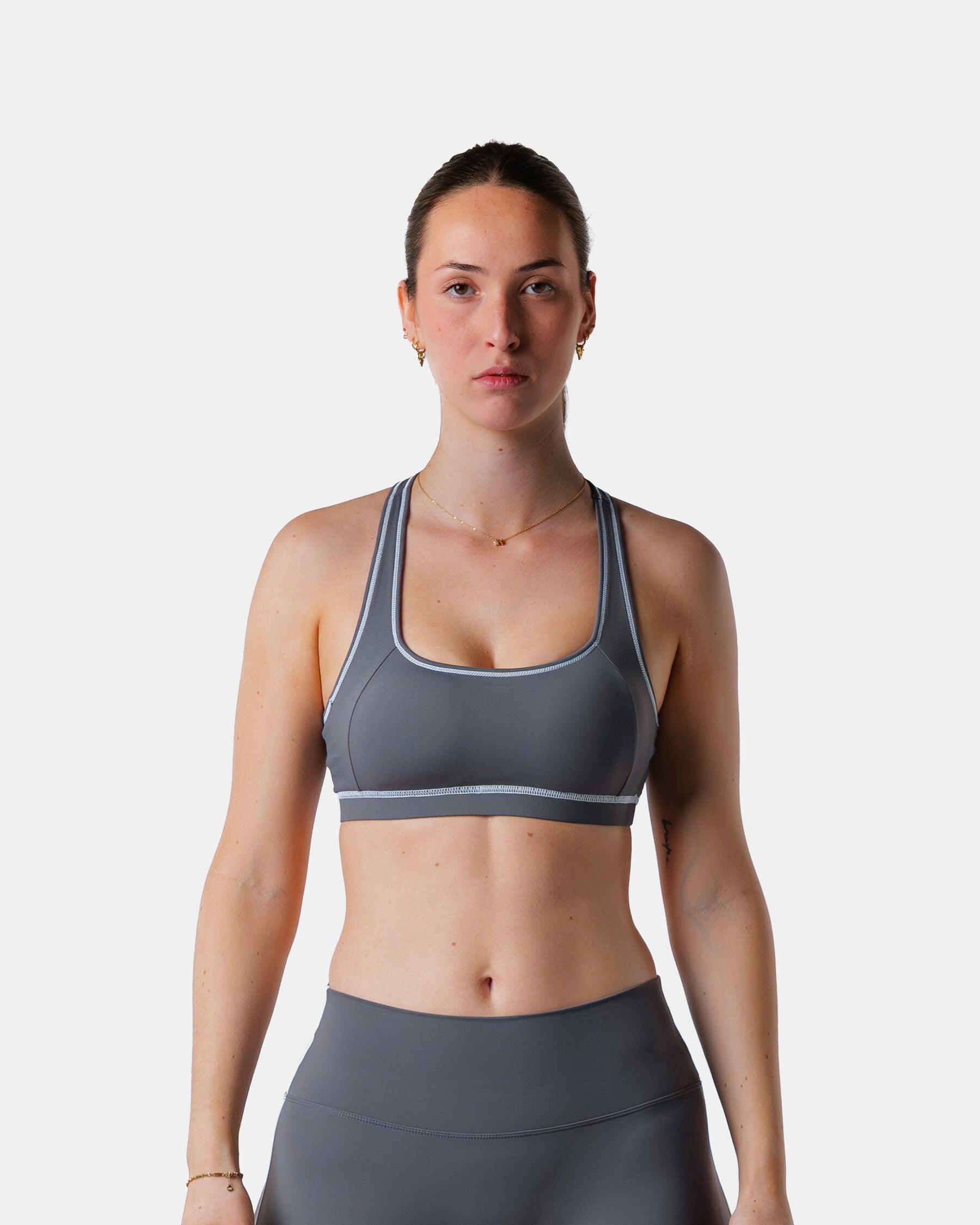 Dames racerback sportbeha voor gym en hardlopen – grijs 4/6
