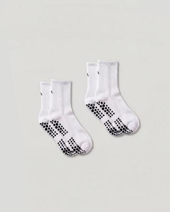 Premium Antirutsch Grip-Socken – Weiße Pilates-Socken – 2er-Pack