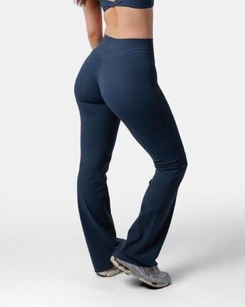 Legging femme taille haute évasé Tall pour pilates et yoga – bleu nuit