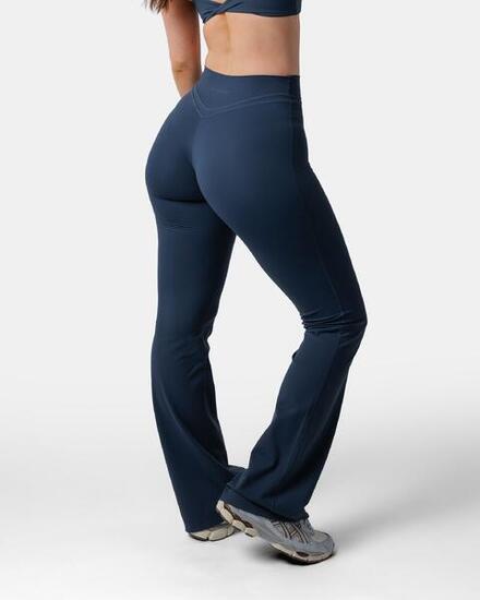 Legging femme taille haute évasé Tall pour pilates et yoga – bleu nuit