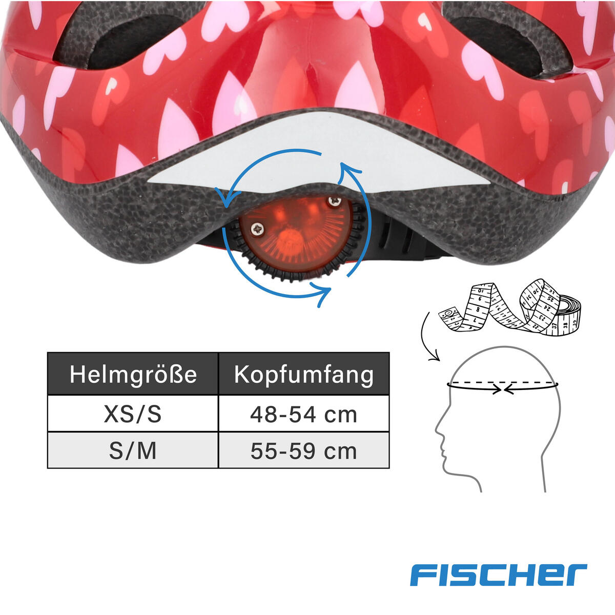 FISCHER Fahrradhelm Kinder Herz - Größe XS/S 48-54 cm 6/7