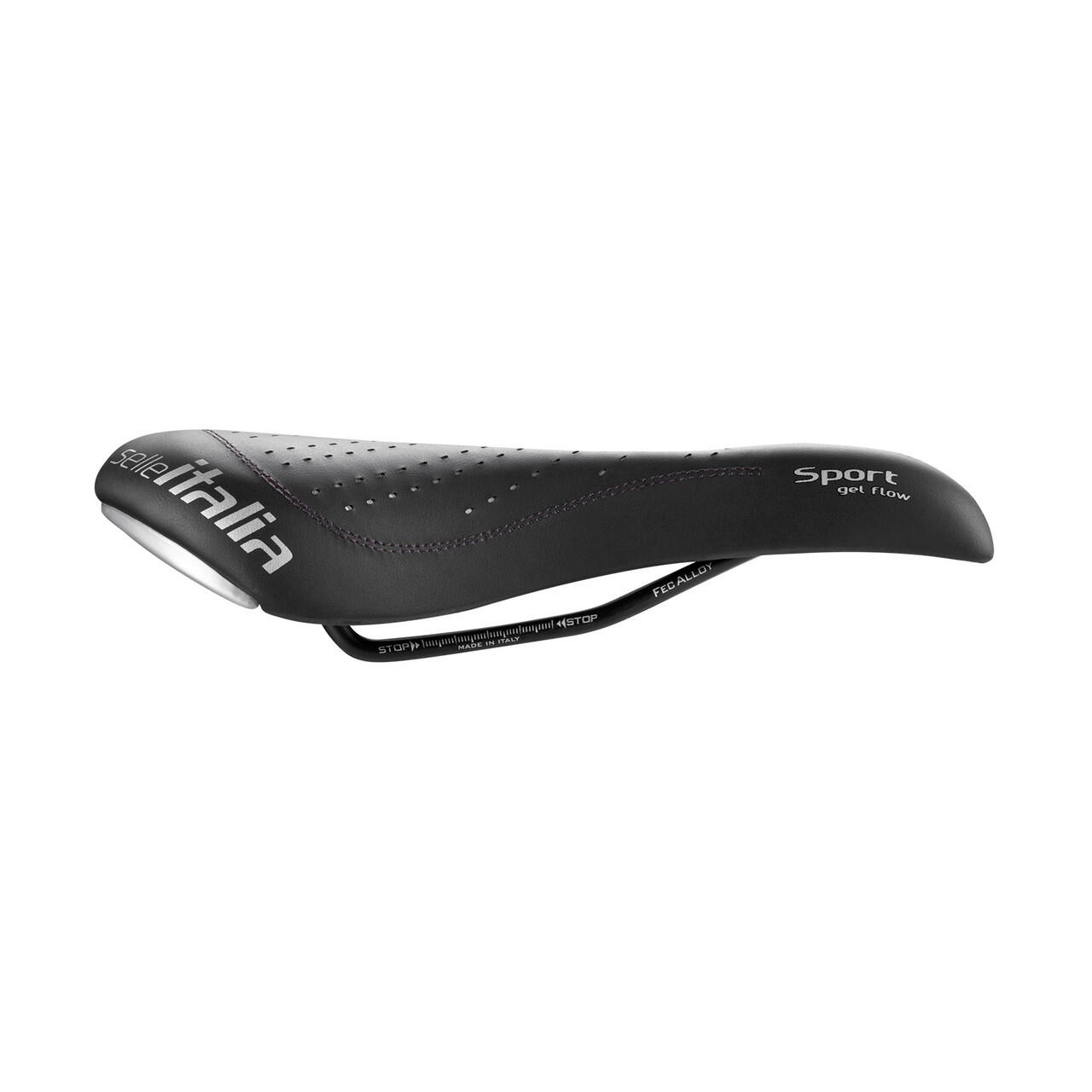 Sillín SPORT Gel Flow FeC de aleación negro 3/7