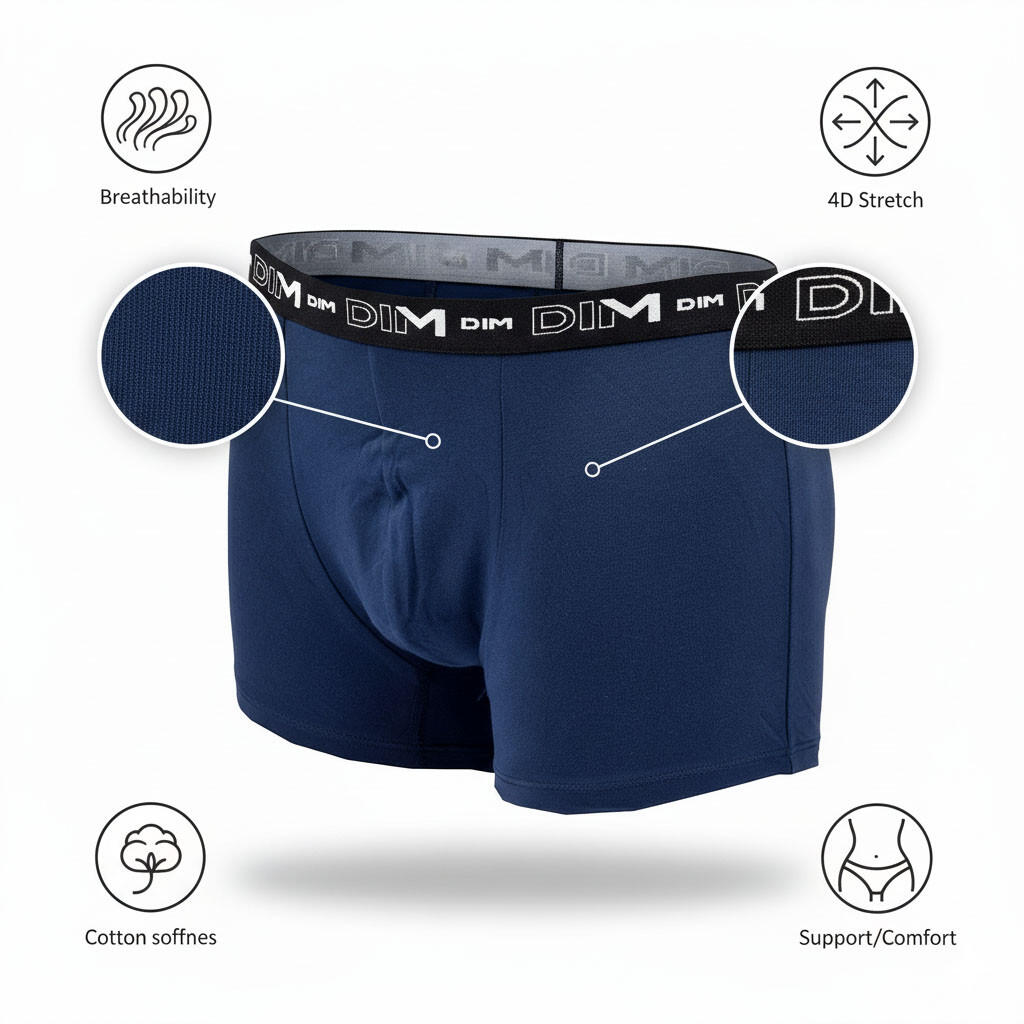 Conjunto de 3 boxers DIM em algodão elástico 5/7