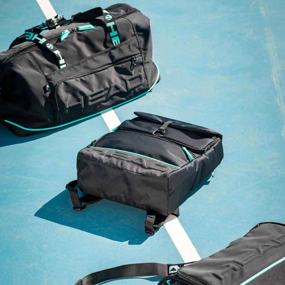 COCO DUFFLE BAG BLACK/MINT 3/4