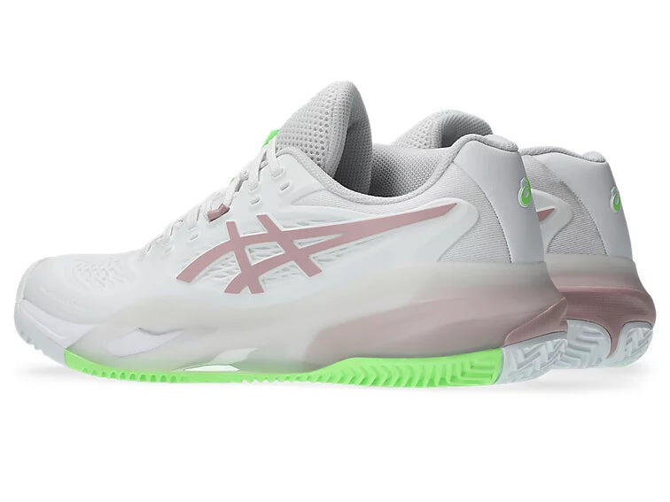 Tênis femininos Asics Gel Resolution X Clay White Morganite Pink 6/7