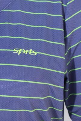 Dames functioneel shirt strepen cut-out ronde hals korte mouwen