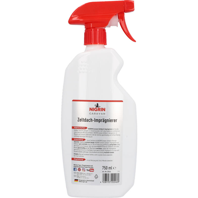 NIGRIN CARAVAN Zeltdach-Imprägnierer für alle Outdoor-Textilien 750ml 6/7
