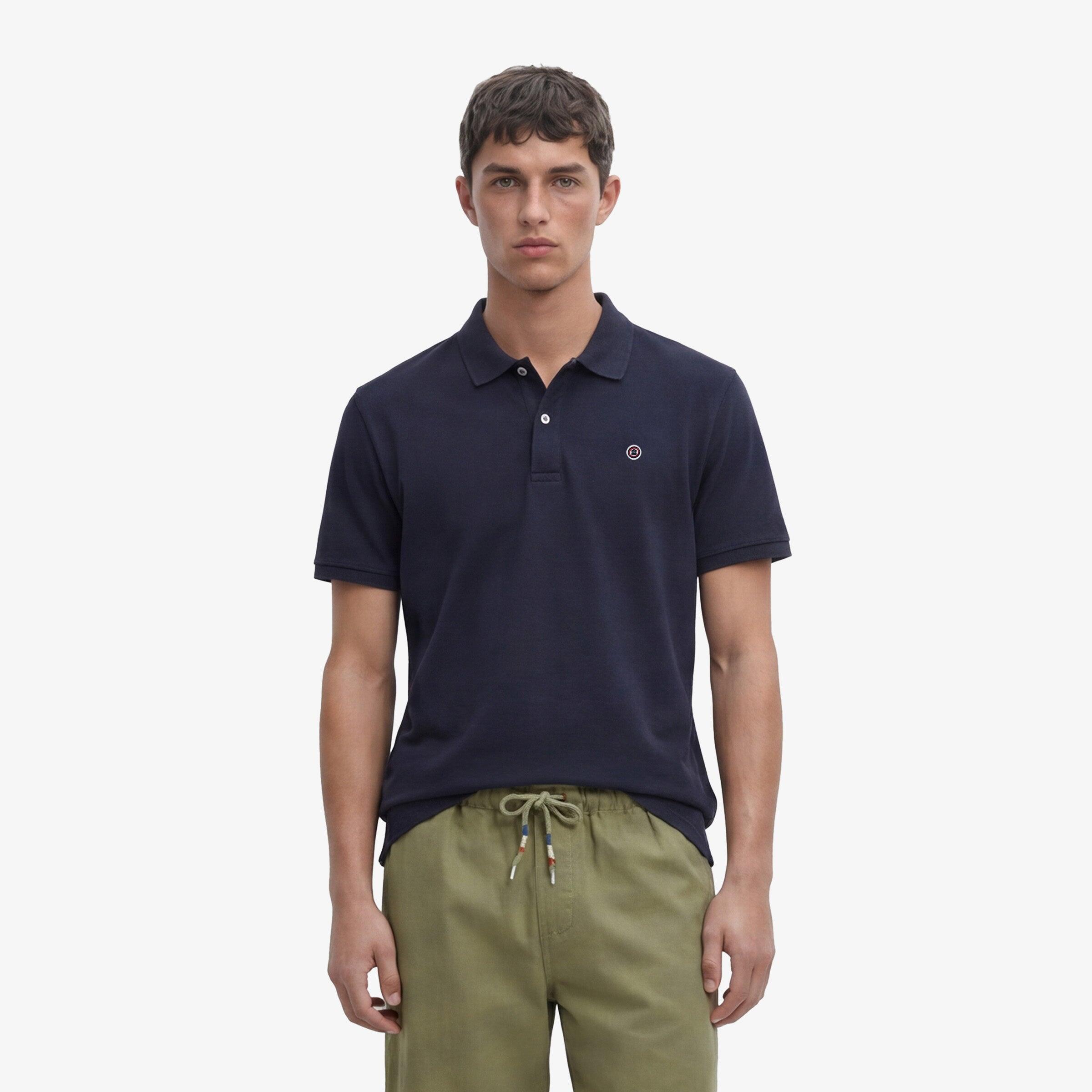 Polo de manga corta de algodón piqué Lucas azul marino 2/6
