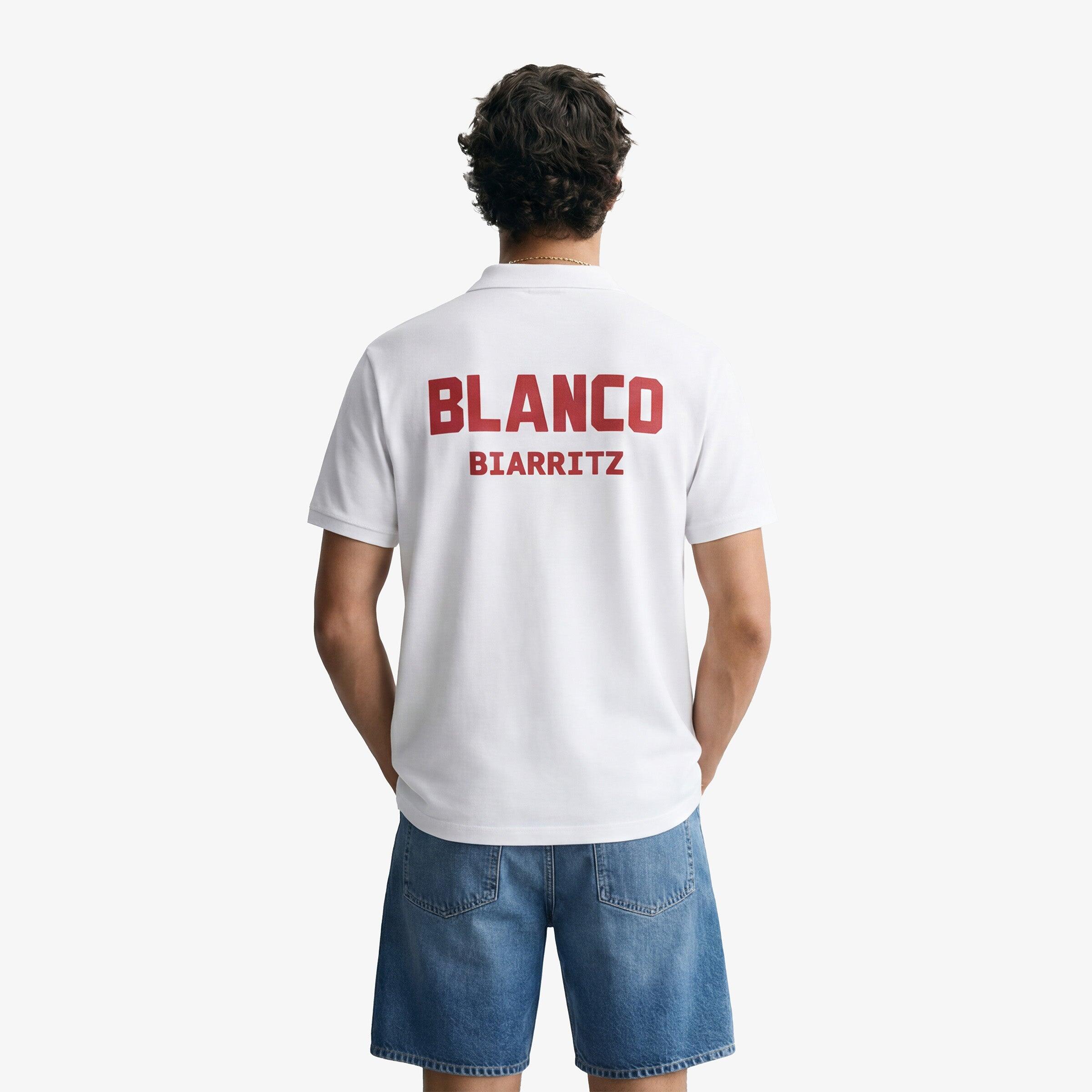 Polo de manga corta Laxton de algodón piqué blanco 2/5