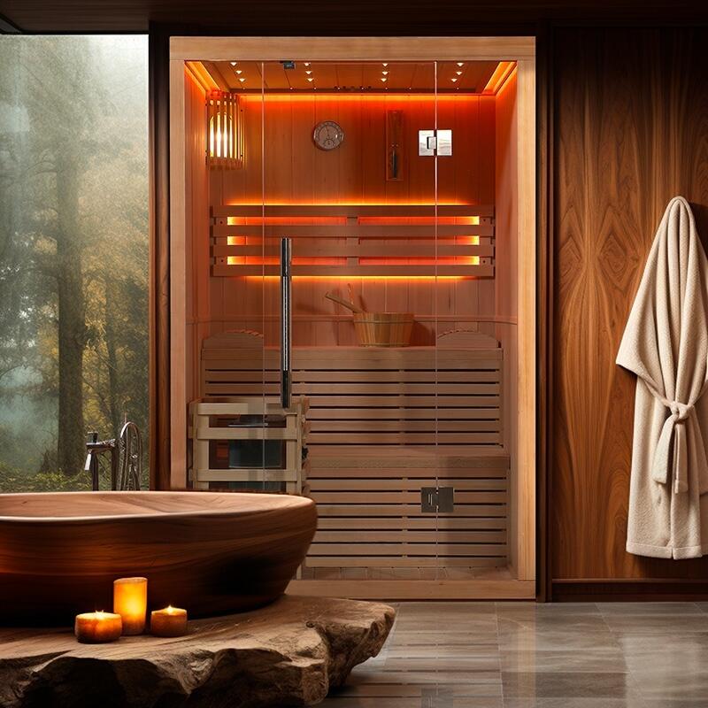 Sauna finlandais Nordica® Vapeur V23-S (1 à 2 places) - 130 x 120 x H.200 5/7