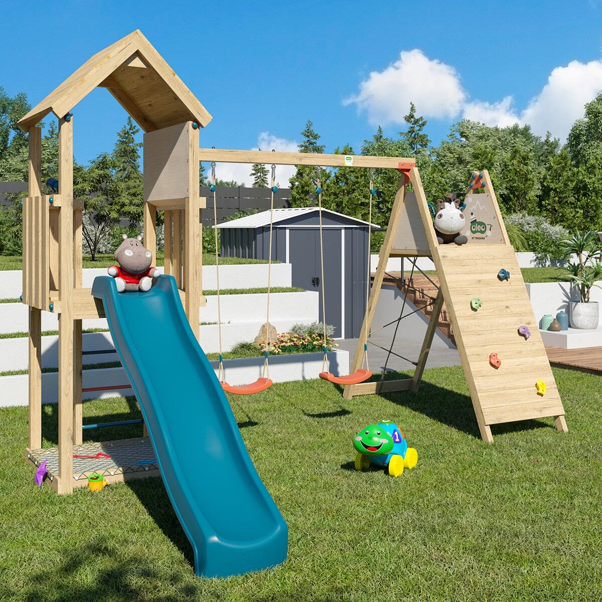 Aire de jeux bois 2,20 m OLYMPIA XPLORER 2 - 9 enfants 7/7