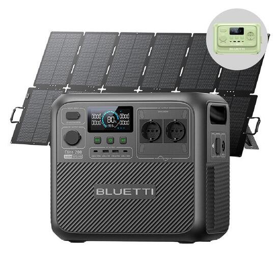 Powerstation tragbar Elite 200 V2 + 500W, 2073,6Wh für Camping & Stromausfälle