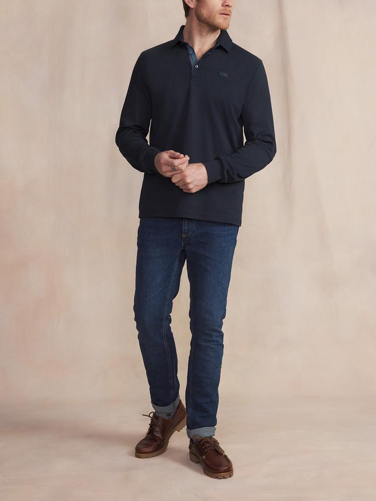 Polo manches longues homme BARZIPOL - Marine 3/5