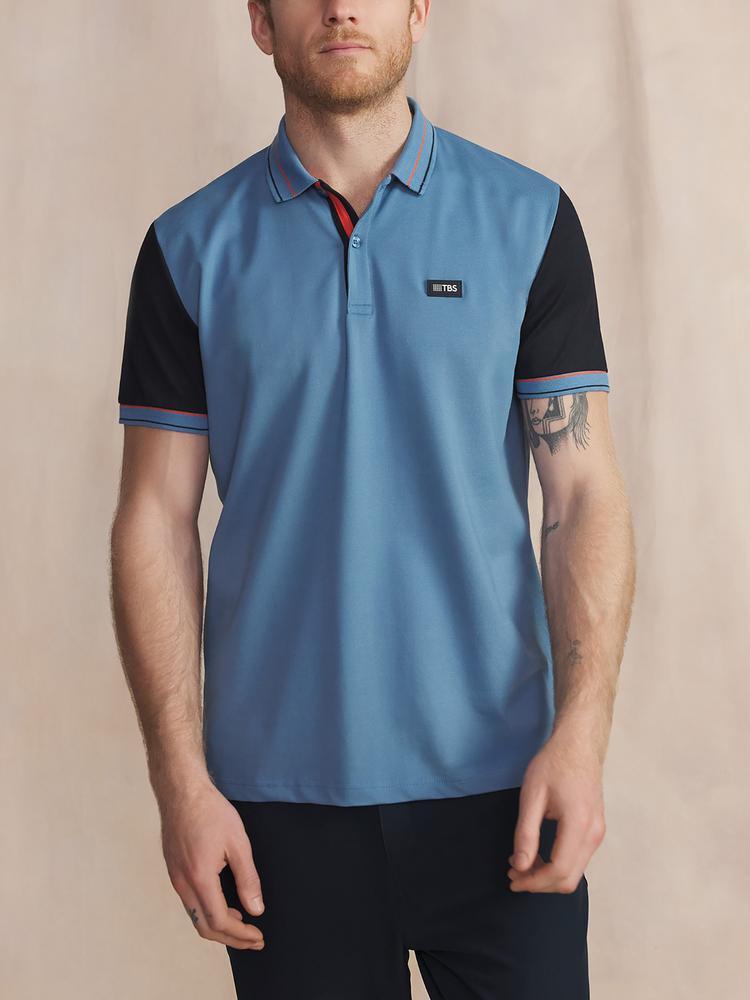 Polo - sports - hommes - manches courtes, coupe ajustée - bleu 3/5