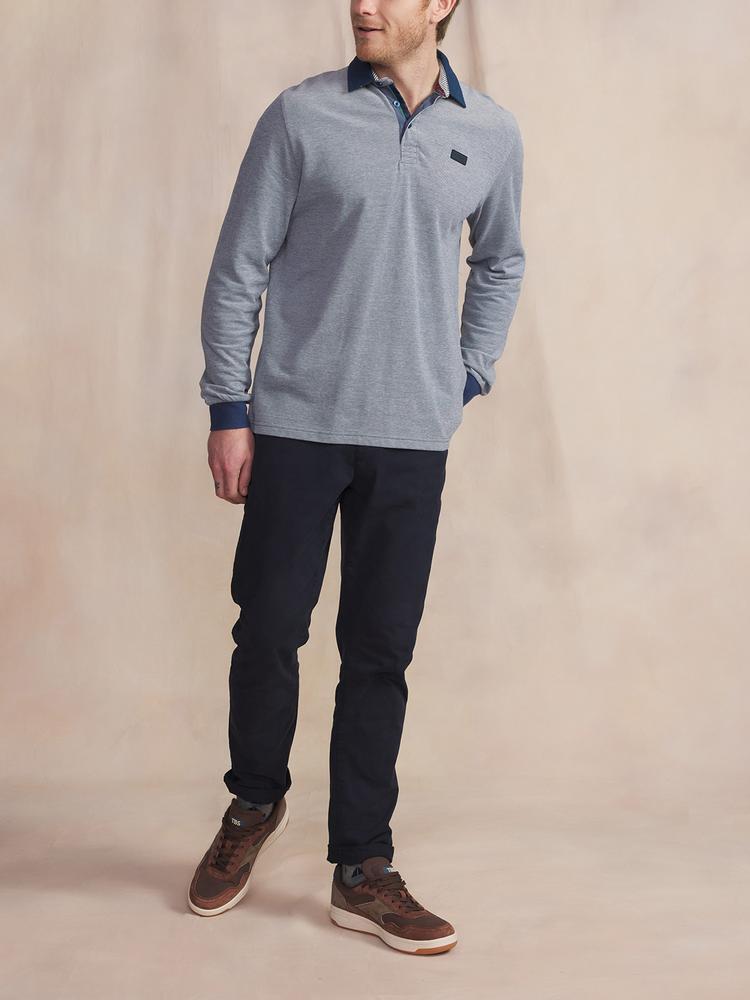 Polo manches longues homme DANELPOL Chambray 3/5