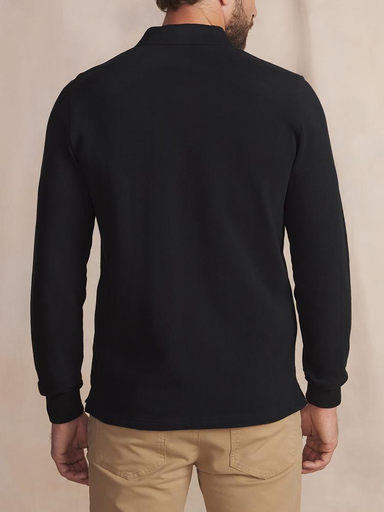 Polo manches longues homme KABYEPOL - noir 2/3