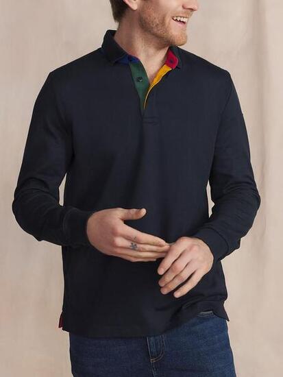 Polo manches longues homme JONNAPOL - Marine