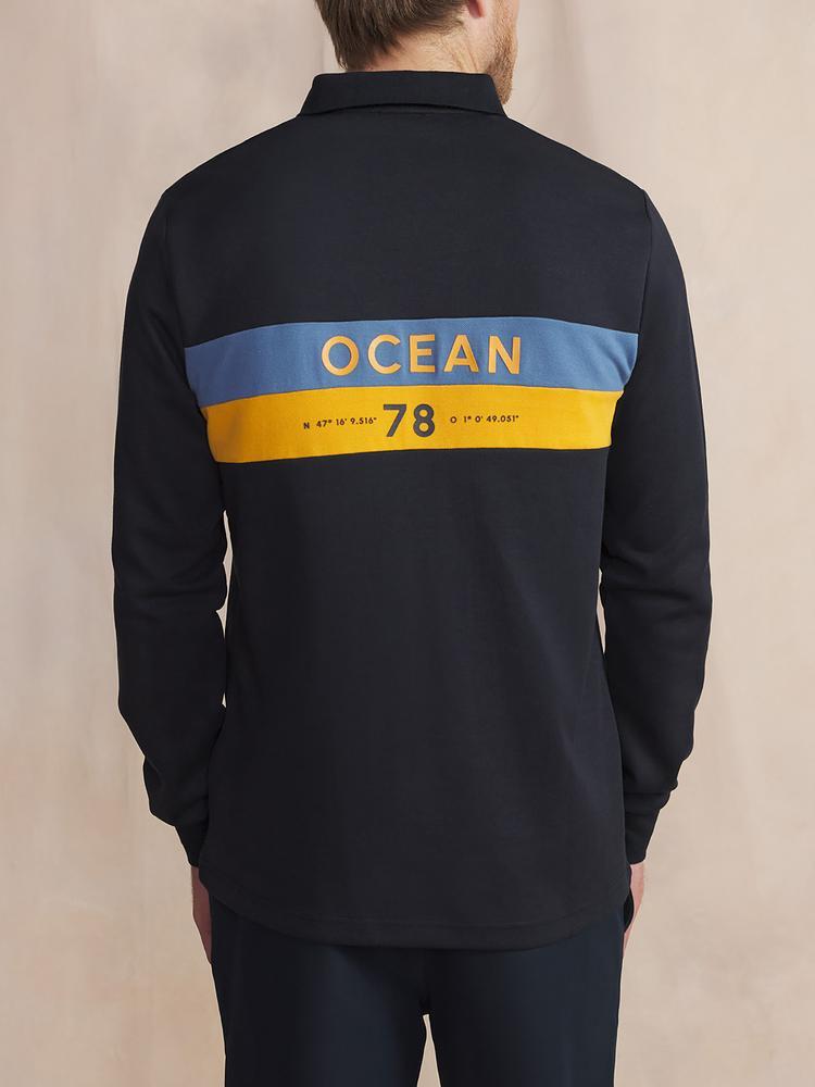 Polo manches longues Homme JADENPOL - Marine 2/5
