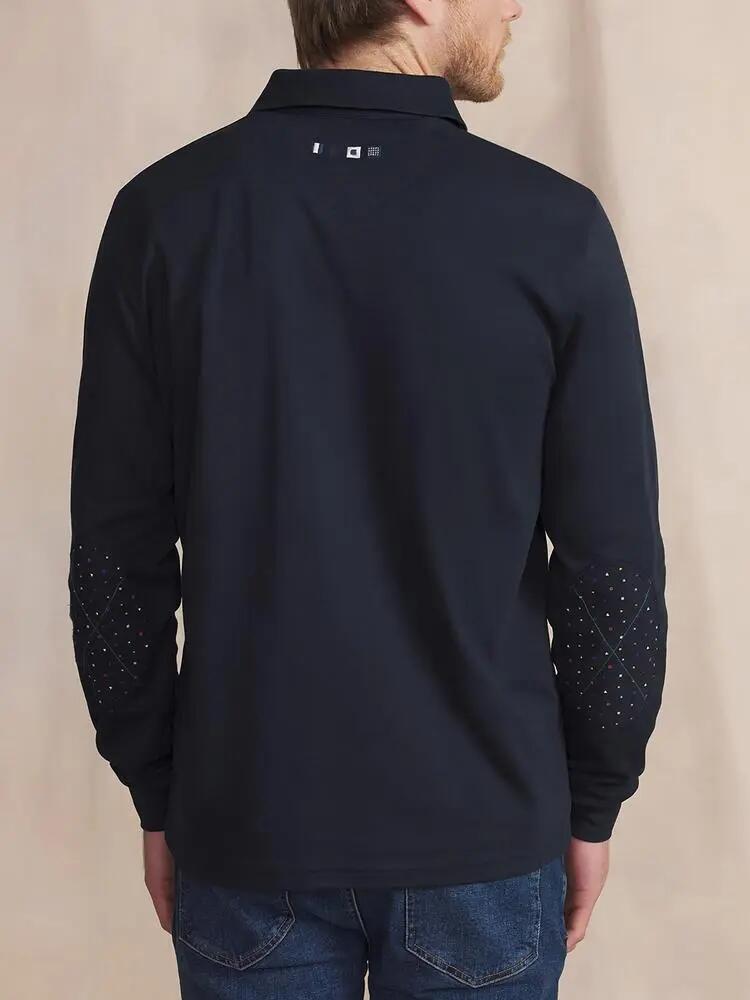 Polo manches longues homme BARZIPOL - Marine 2/5