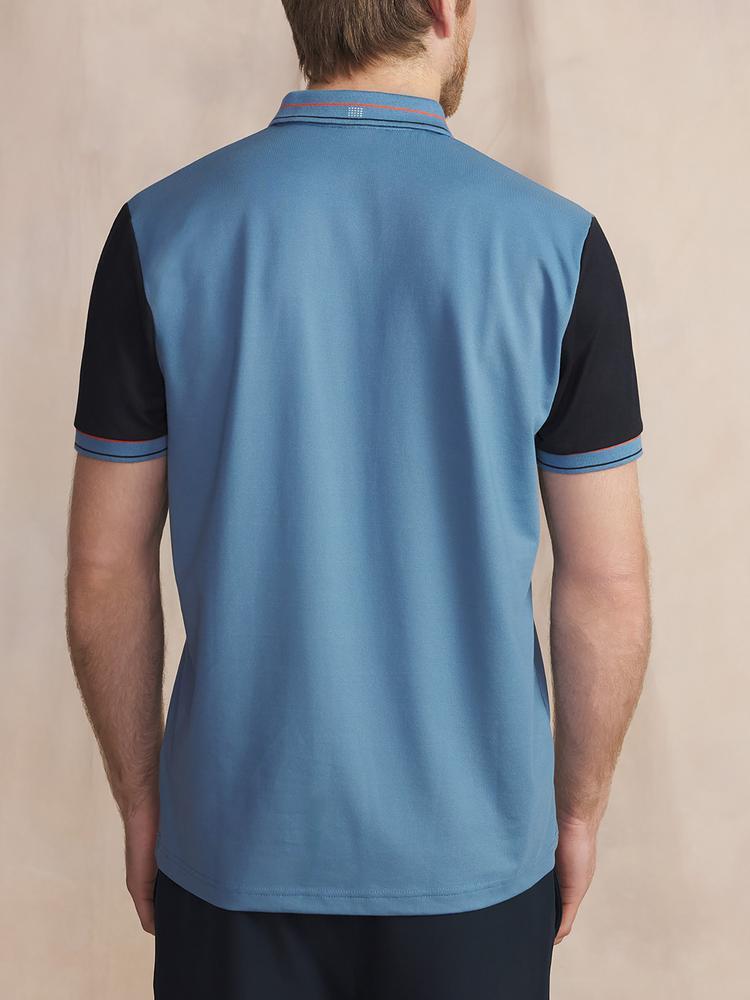 Polo - sports - hommes - manches courtes, coupe ajustée - bleu 2/5