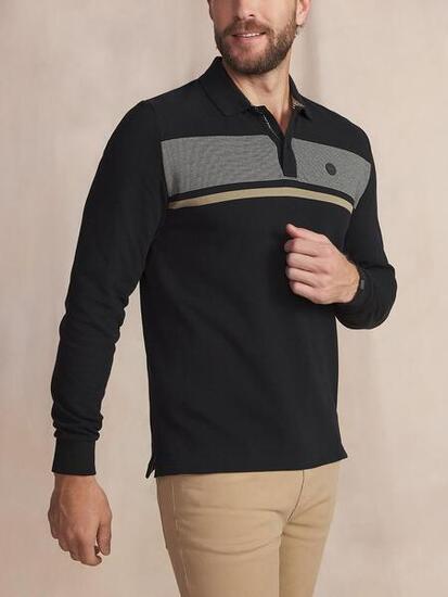 Polo manches longues Homme KABYEPOL - Noir