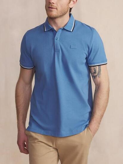 Polo homme manches courtes YVANEPOL - bleu céleste