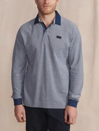 Polo manches longues Homme DANELPOL Chambray - Coupe ajustée