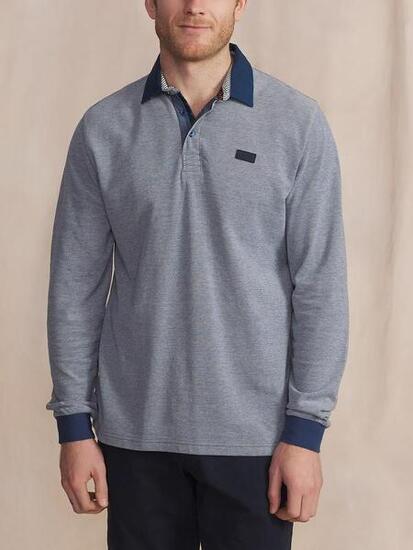 Polo manches longues Homme DANELPOL Chambray - Coupe ajustée