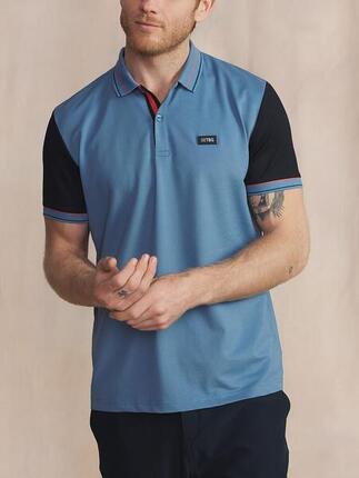 Polo - Casual - Homme - Manches courtes, coupe ajustée - IONASPOL - Bleu denim