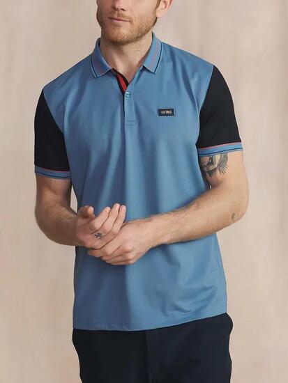 Polo - Homme - Coupe ajustée col boutonné - IONASPOL - Bleu