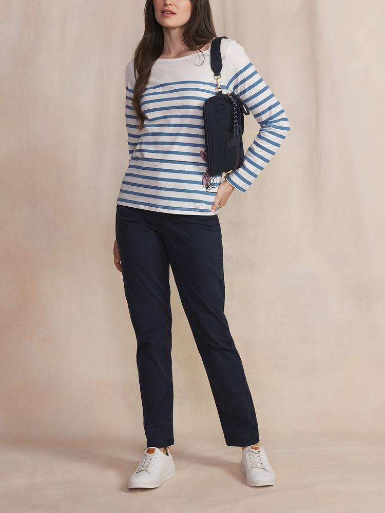 T-shirt manches longues Femme ALISATEE Celeste, 100% coton 3/5