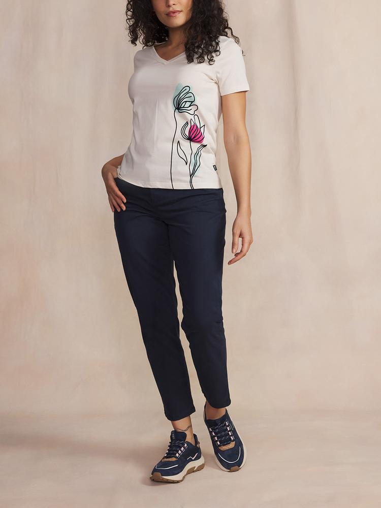 T-shirt manches courtes femme MELBATEE Craie 3/5
