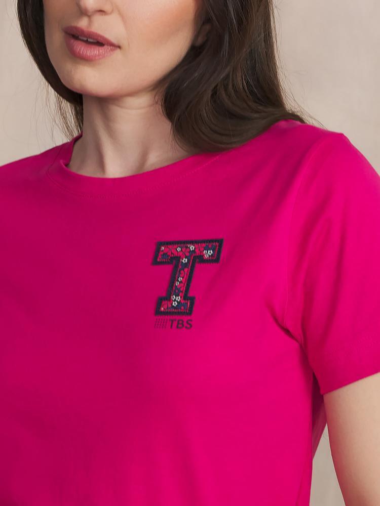 T-shirt manches courtes Femme AMINATEE - Framboise 3/3