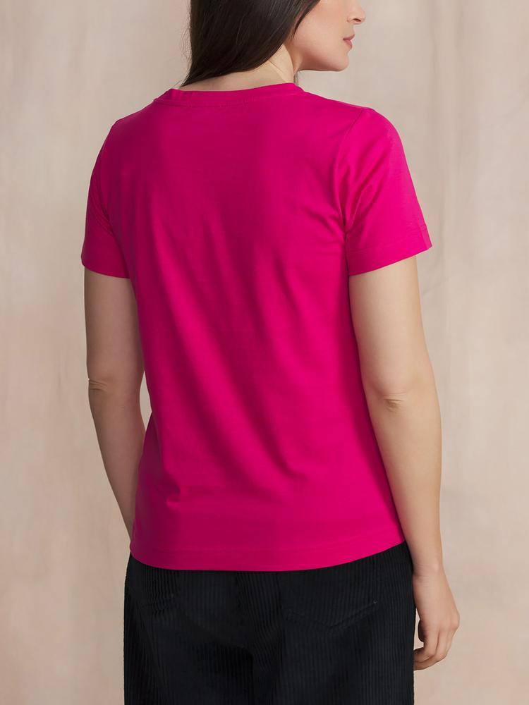 T-shirt manches courtes Femme AMINATEE - Framboise 2/3