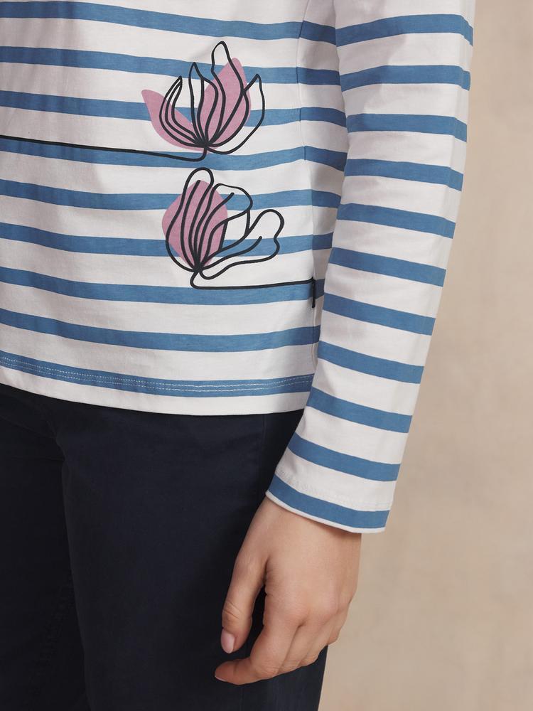 T-shirt manches longues Femme ALISATEE Celeste, 100% coton 4/5