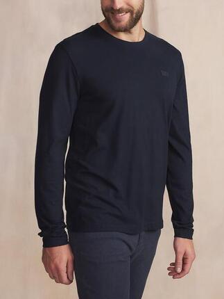 T-shirt manches longues homme PIERELON - Marine, coupe ajustée