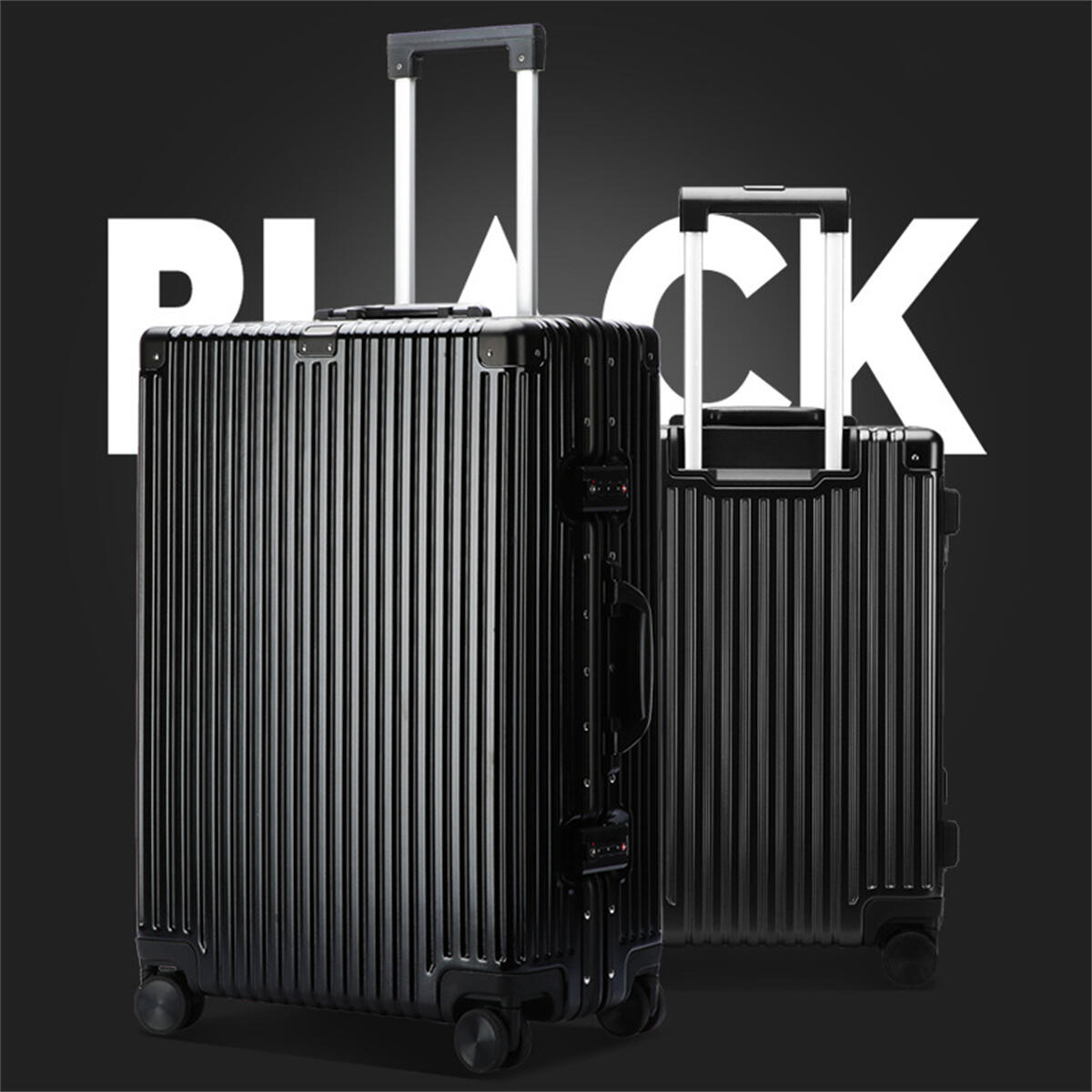 Bopai Aluminium Suitcase Travel Luggage Black