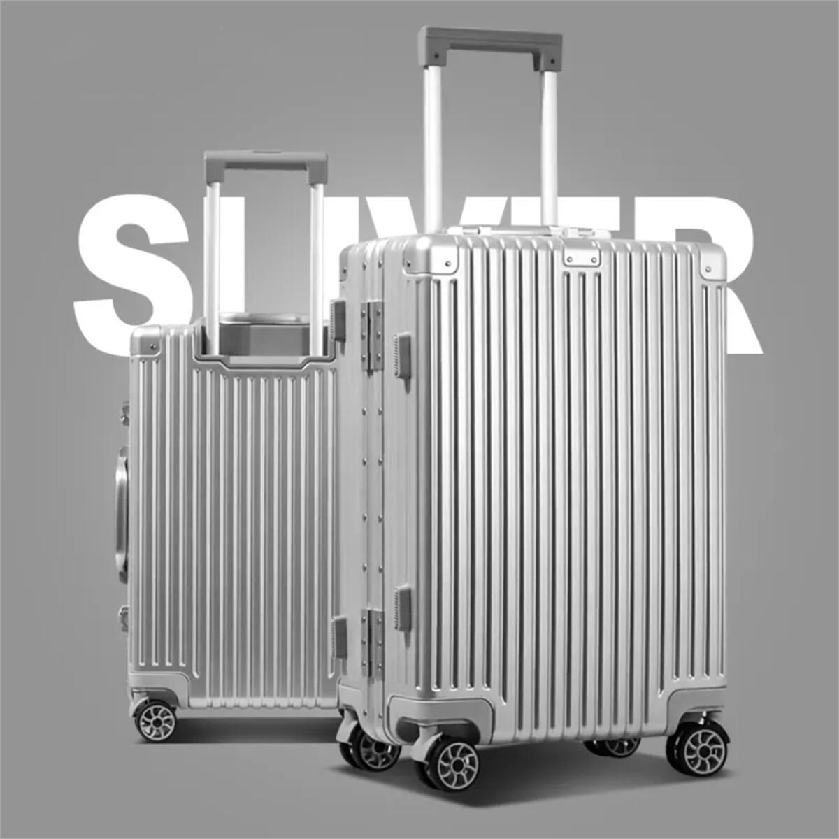 Bopai Aluminium Suitcase Travel Luggage Silver