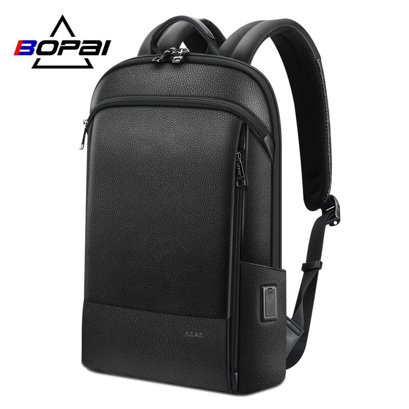 Bopai Anti-Theft Waterproof Laptop Backpack Travel Business Work Bag Black