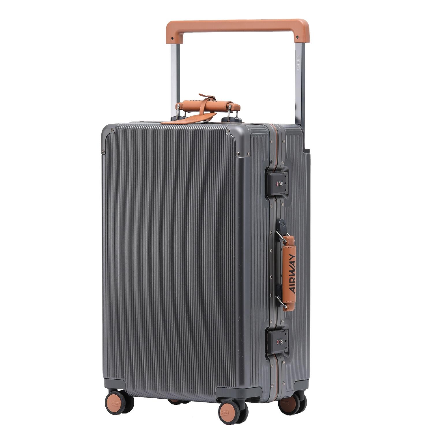 AIRWAY Titan Plus- Aluminium Frame Suitcase Medium Check-In Luggage 24 Inch