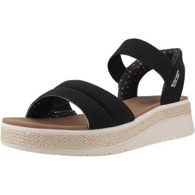 Platte sandalen dames skechers zwart