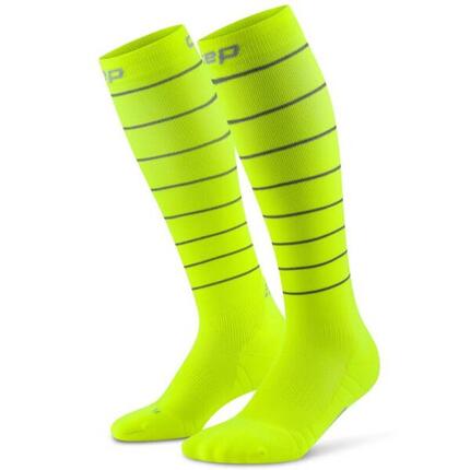 Damskie długie skarpety do biegania kompresyjne odblaskowe PRO Run CEP
