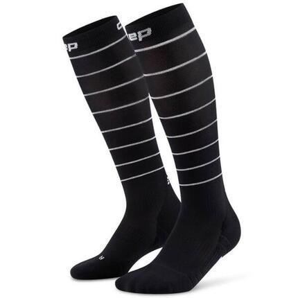 Damskie długie skarpety do biegania kompresyjne odblaskowe PRO Run CEP