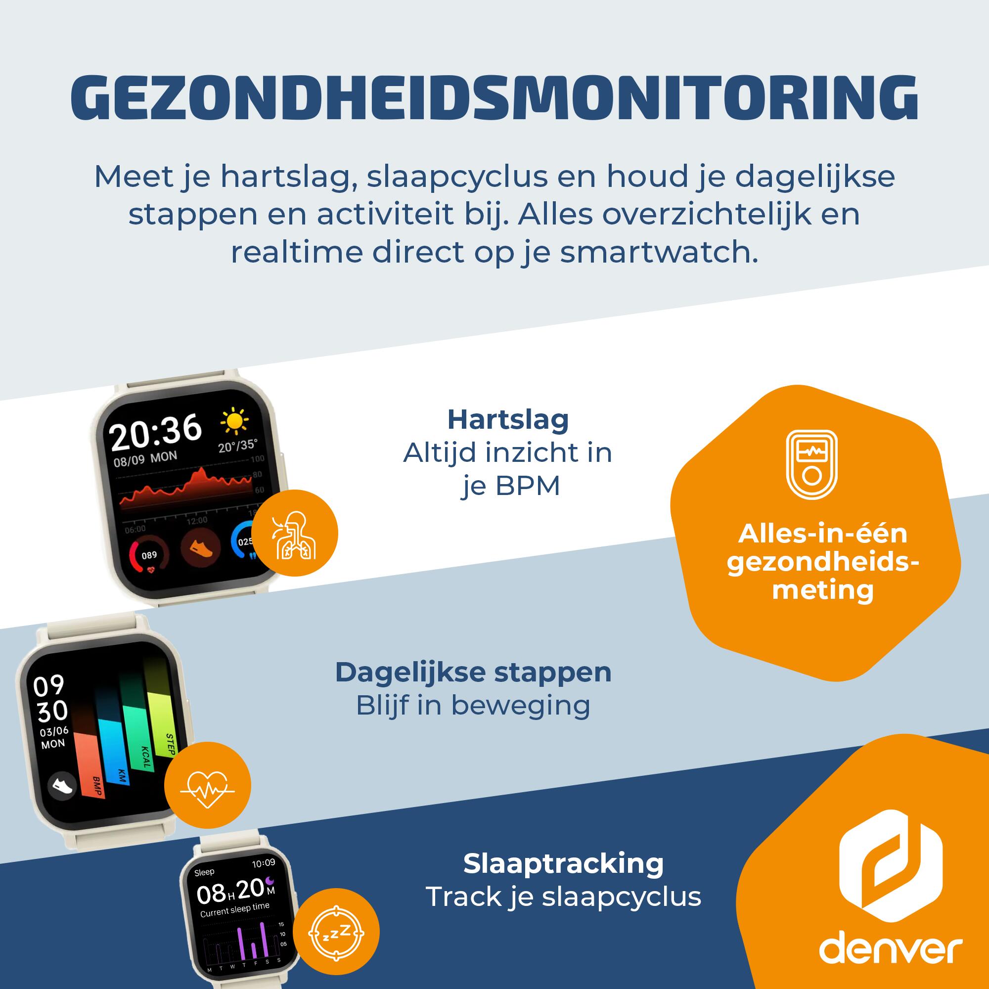 Smartwatch - Android iOS - Hartslagmeter - Multisport modes - SWC176BE 4/7