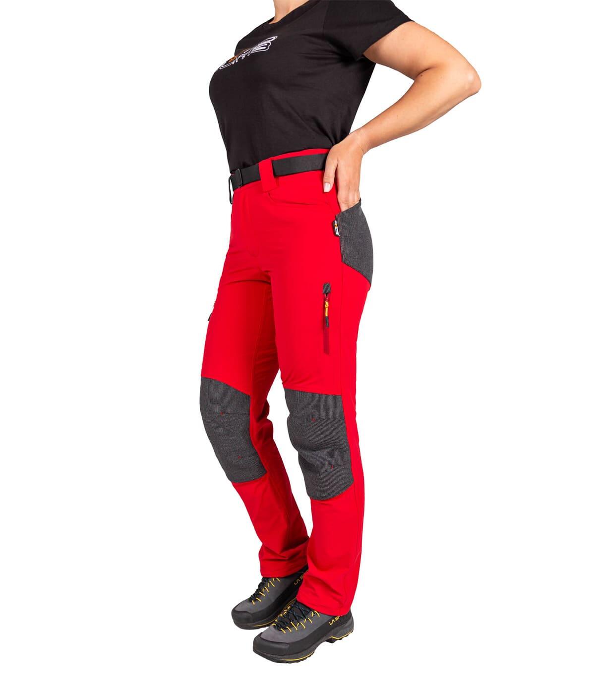 Calças Lavaredo Escalada E Alpinismo Unissex Leves Respiráveis Vermelho 3/5