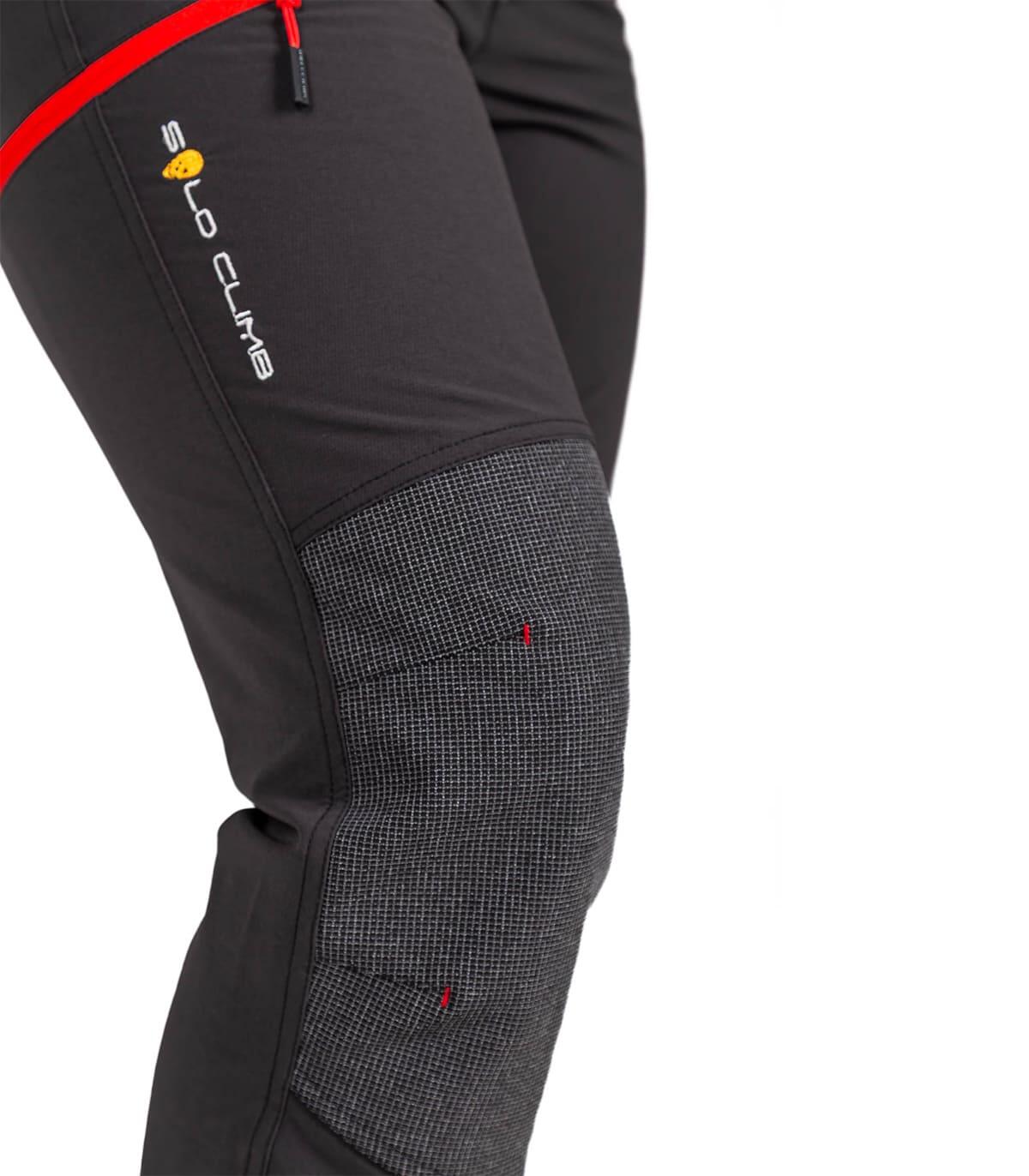 Calças Lavaredo Escalada E Alpinismo Unissex Leves Respiráveis Preto-Vermelho 2/5