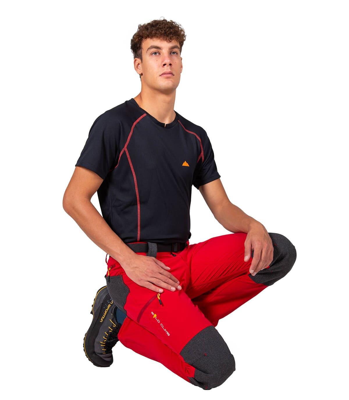 Calças Lavaredo Escalada E Alpinismo Unissex Leves Respiráveis Vermelho 2/5